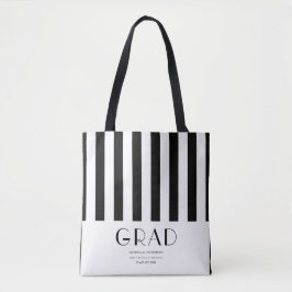 Moderner Minimaler Abschluss Schwarz-Weiß Streifen Tasche