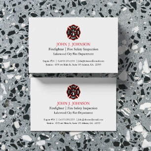 Moderner Minimaler Feuerwehrmann Feuerinspektor Visitenkarte