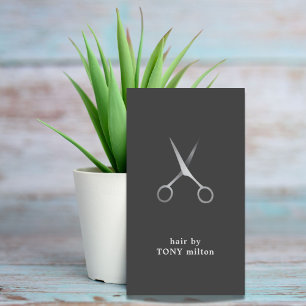Moderner minimaler grauer Hairstylist mit falschem Visitenkarte