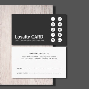 Moderner minimaler graues Weiß-Salon-Durchschlag Treuekarte