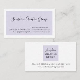 Moderner Minimaler Lavendel Lila Visitenkarte