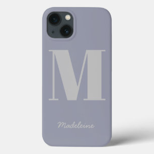 Moderner Minimaler Monogramm Lila Anfangsgrauname Case-Mate iPhone Hülle