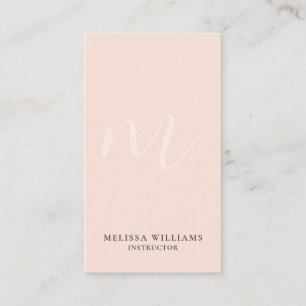 Moderner minimaler Monogramm-Pastell erröten Luxe Visitenkarte