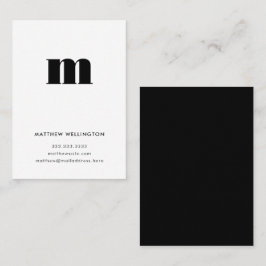 Moderner Minimaler Monogramm Schwarz-weißer Brief Visitenkarte
