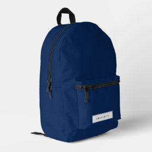 Moderner Minimaler Navy Blue Solid Color Individue Bedruckter Rucksack