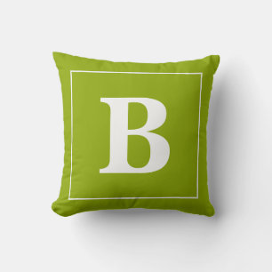 Moderner Minimaler Personalisierter Monogramm-Rahm Kissen
