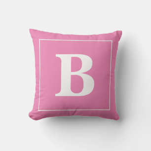 Moderner Minimaler Personalisierter Monogramm-Rahm Kissen