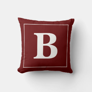 Moderner Minimaler Personalisierter Monogramm-Rahm Kissen
