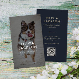 Moderner Minimaler QR-Code für Hundetrainer Visitenkarte