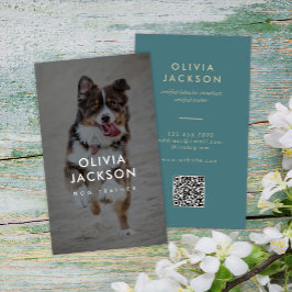 Moderner Minimaler QR-Code für Hundetrainer Visitenkarte