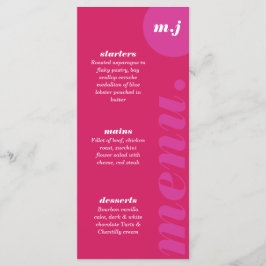 Moderner Minimaler Rosa & Magenta Retro Arch Bold Menükarte
