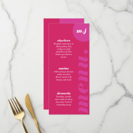 Moderner Minimaler Rosa & Magenta Retro Arch Bold Menükarte