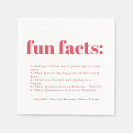 Moderner Minimaler rosa Punch | Fun Facts Wedding Serviette