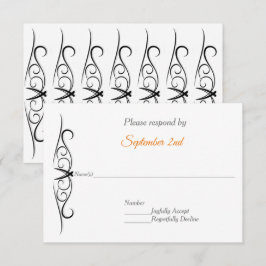 Moderner Minimaler RSVP für Schwarz/Weiß-Hochzeit Einladung