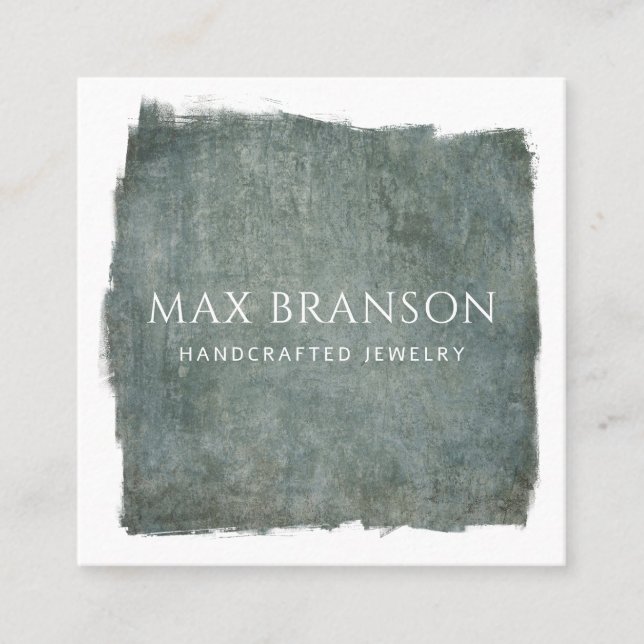 Moderner Minimaler Schiefergrün-Designer Quadratische Visitenkarte (Vorderseite)