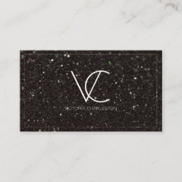 Moderner Minimaler Schwarzer Glitzer Visitenkarte