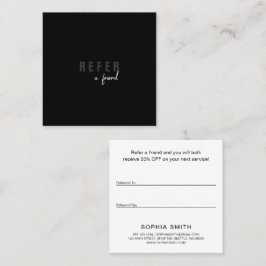 Moderner, minimaler Schwarzer Kunde Empfehlungskarte