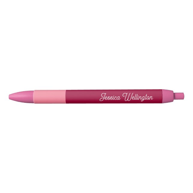Moderner Minimaler Script Hot Pink Girly Name Kugelschreiber (Vorderseite)