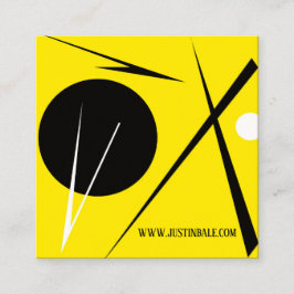 Moderner Minimalismus Abstrakt Art Gelb Schwarz-we Quadratische Visitenkarte