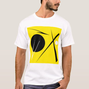 Moderner Minimalismus Abstrakt Art Gelb Schwarz-we T-Shirt