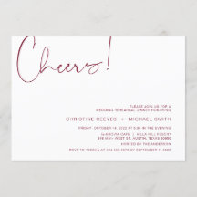 Moderner Minimalismus Burgund Script Probe Dinner