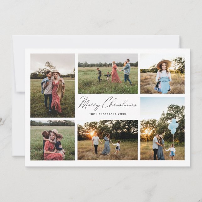 Moderner Minimalismus Frohe Weihnachten 6 Foto (Vorderseite)