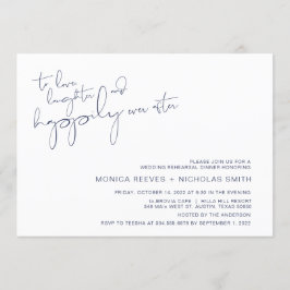 Moderner Minimalismus Navy BlueScript Probe Dinner Einladung
