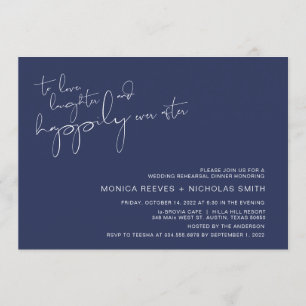 Moderner Minimalismus Navy BlueScript Probe Dinner Einladung