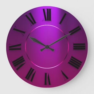 Moderner Minimalismus Rosa Violett Römische Zahle Große Wanduhr