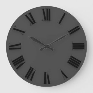 Moderner Minimalismus Schwarz Graurömische Zahlen Große Wanduhr