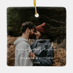 Moderner Minimalismus Unsere ersten Weihnachten ve Keramikornament