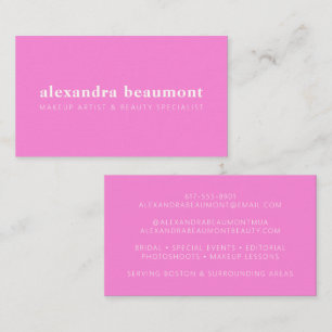 Moderner minimalist süßer rosa Makeup-Artistinnen- Visitenkarte