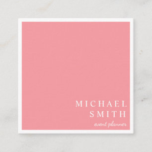 Moderner Minimalistisch Blush-Event-Planer Quadratische Visitenkarte