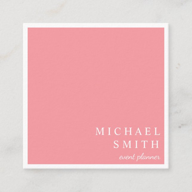 Moderner Minimalistisch Blush-Event-Planer Quadratische Visitenkarte (Vorderseite)