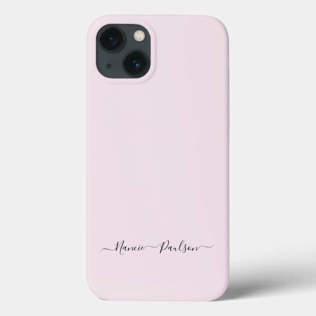 Moderner Minimalistisch Blush Pink Script Individu Case-Mate iPhone Hülle (Rückseite)