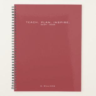 Moderner Minimalistisch Teacher School Red Brown P Planer
