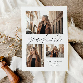 Moderner Minimalistischer Abschluss 3 FotoCollage Ankündigung