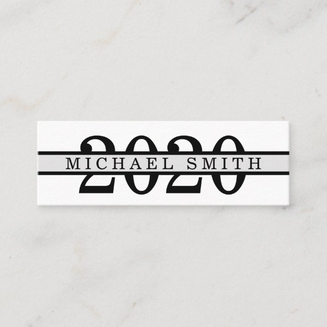 Moderner Minimalistischer Abschluss für die klassi Mini Visitenkarte (Vorderseite)