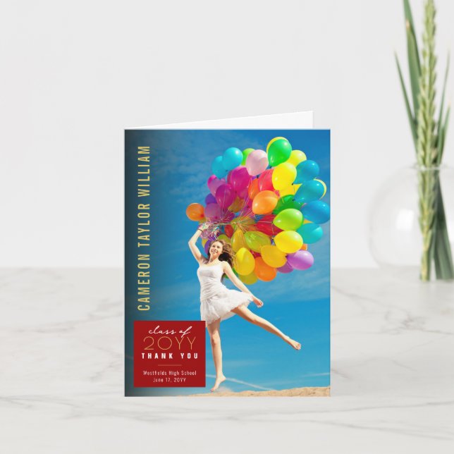 Moderner Minimalistischer Abschluss zum Einfachen  Dankeskarte (Vorderseite)