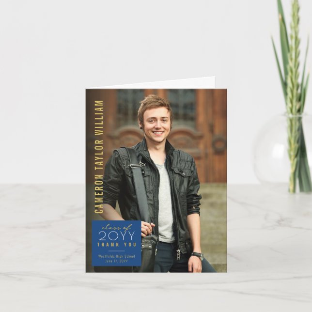 Moderner Minimalistischer Abschluss zum Einfachen  Dankeskarte (Vorderseite)