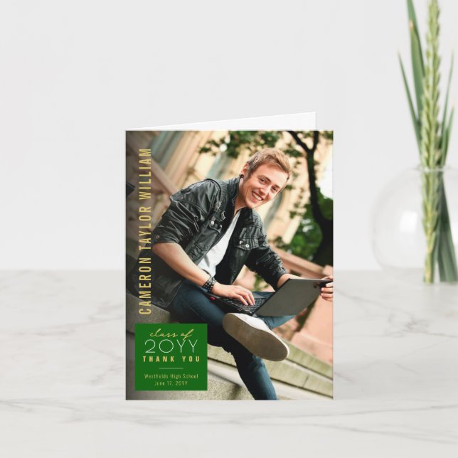 Moderner Minimalistischer Abschluss zum Einfachen  Dankeskarte (Vorderseite)