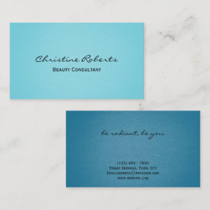 Moderner Minimalistischer Aqua Aquamarin Schönheit Visitenkarte
