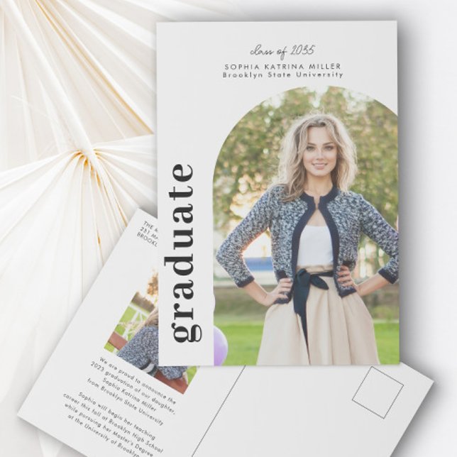 Moderner Minimalistischer Arch 2 Foto Graduate Abs Postkarte (Von Creator hochgeladen)