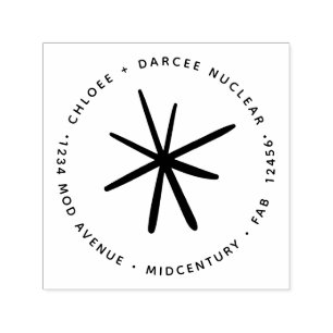 Moderner Minimalistischer Atomstar im Mittelalter Permastempel