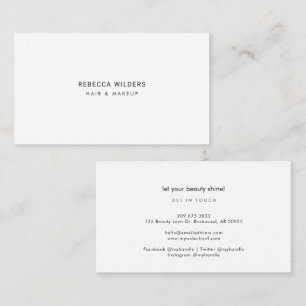 Moderner Minimalistischer Beauticier Studio Manage Visitenkarte