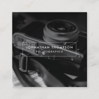 Moderner Minimalistischer Beruflicher Fotograf Quadratische Visitenkarte