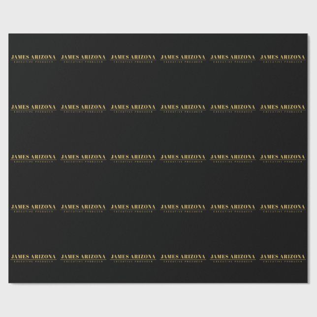 Moderner Minimalistischer Black Gold Beruflich Tre Geschenkpapier (Flach)