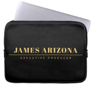Moderner Minimalistischer Black Gold Beruflich Tre Laptopschutzhülle