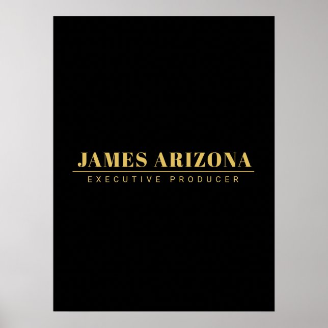 Moderner Minimalistischer Black Gold Beruflich Tre Poster (Vorne)