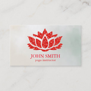 Moderner Minimalistischer Black Red Lotus Yoga Ins Visitenkarte